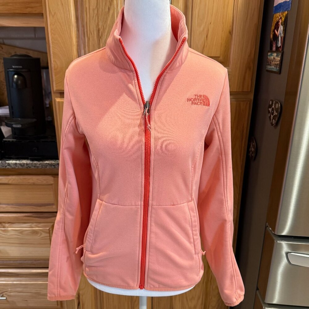 The North Face Women's XS Full Zip Fleece Jacket Coral Orange‎ EUC
